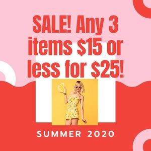 Any 3 items $15 or less for $25!